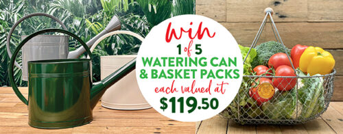 Win 1 of 5 watering can and basket packs