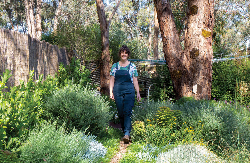Chloe Thomson in her garden