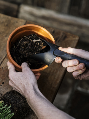 Repot your plants with Fiskars