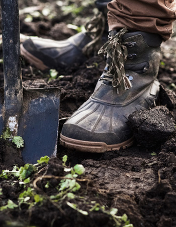 Lace up gardening boots