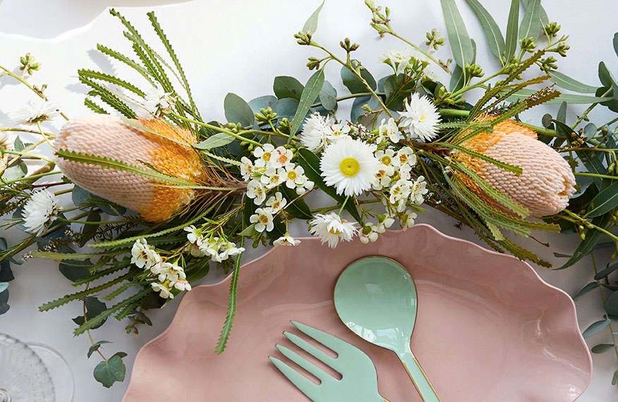 Festive table decor with Australian blooms