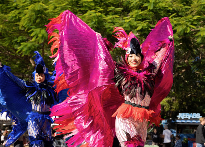 stilt walkers