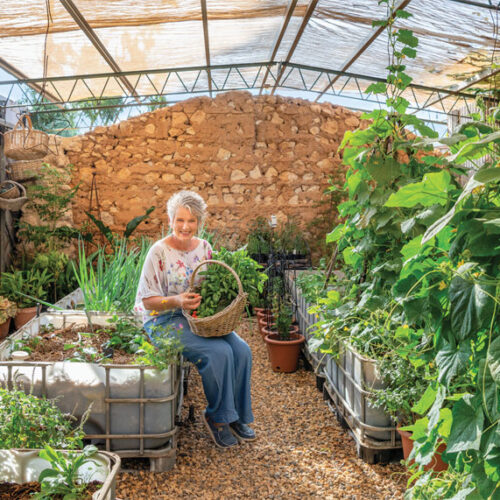 sophie in green house