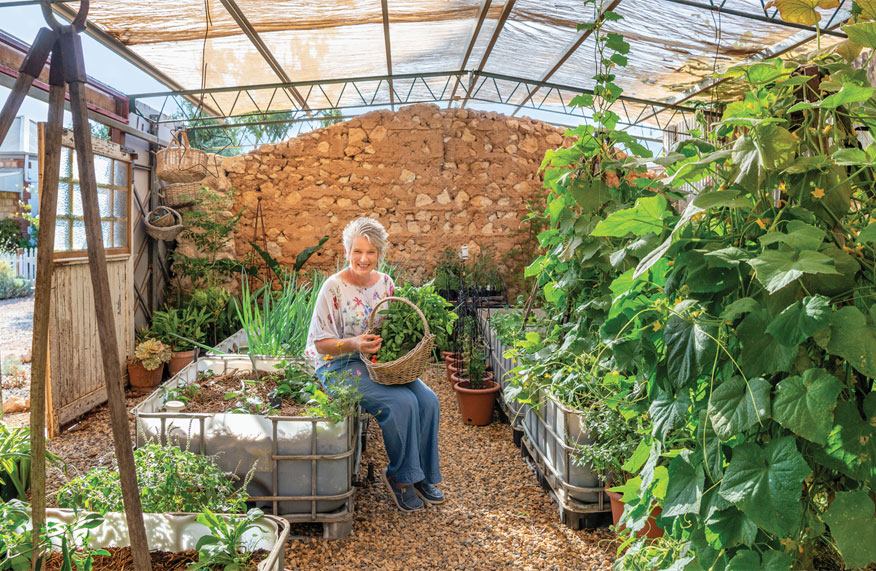sophie in green house