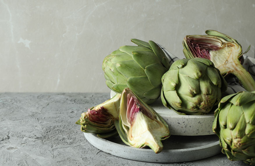 globe artichokes in bowl